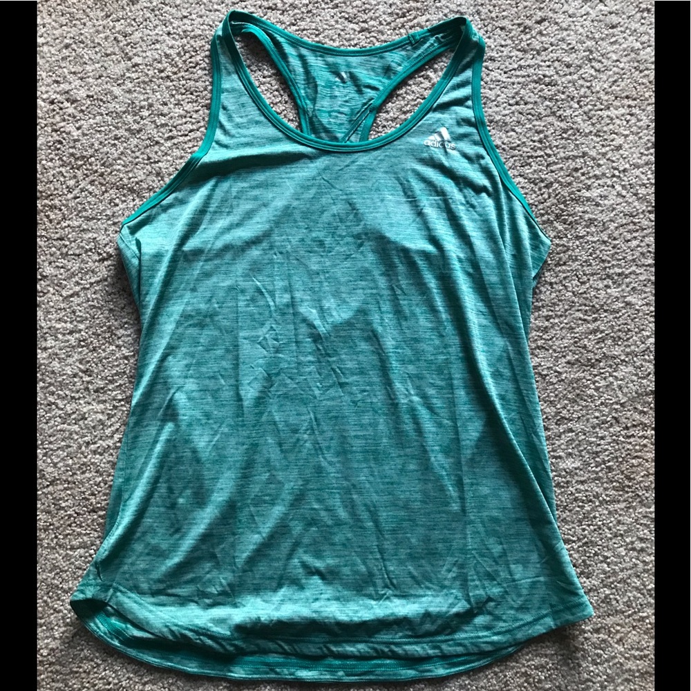 NWOT Adidas gym top. Teal/blue/green pretty color